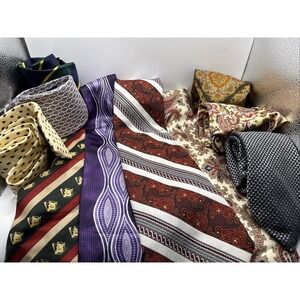 Lot Of 10 Men's Vintage Ties Different Patterns/Solids/Stripes,Various Makers